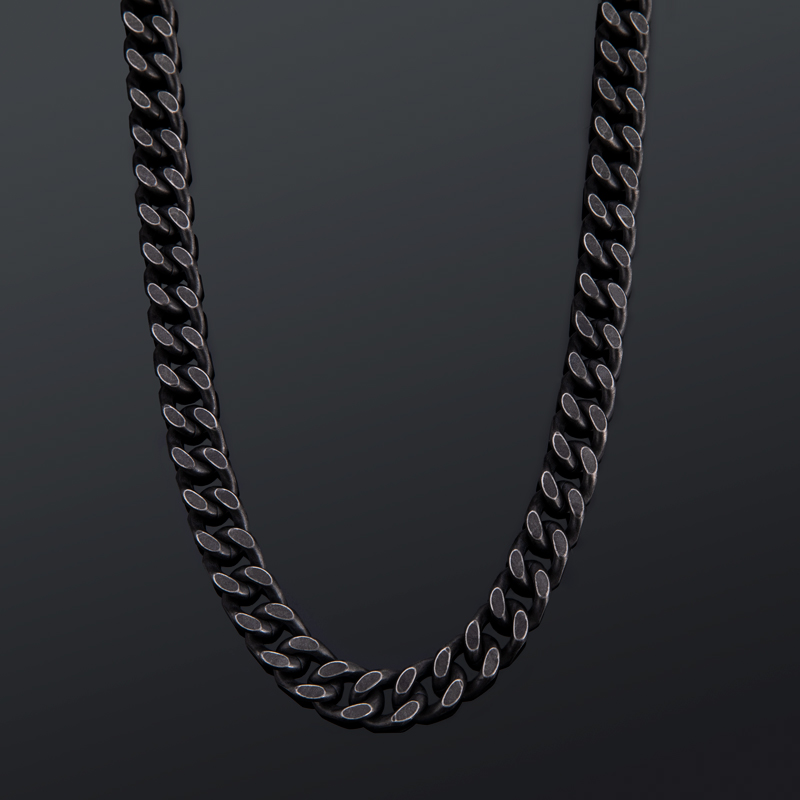 14mm Curb Chain With Hook Buckle Clasp In Black Gold With Gold Shine - Image 5