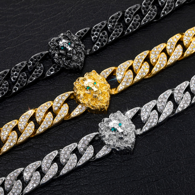 Iced Out Lion 13mm Cuban Chain Necklace Gold With Street Luxury Shine - Image 5