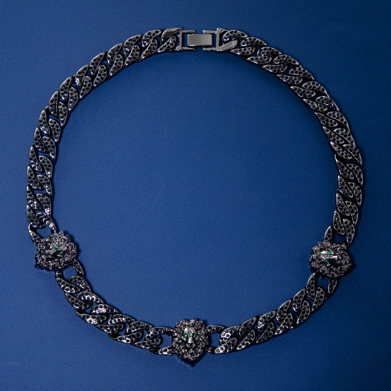 Iced Out Lion 13mm Cuban Chain Necklace Gold With Street Luxury Shine - Image 6