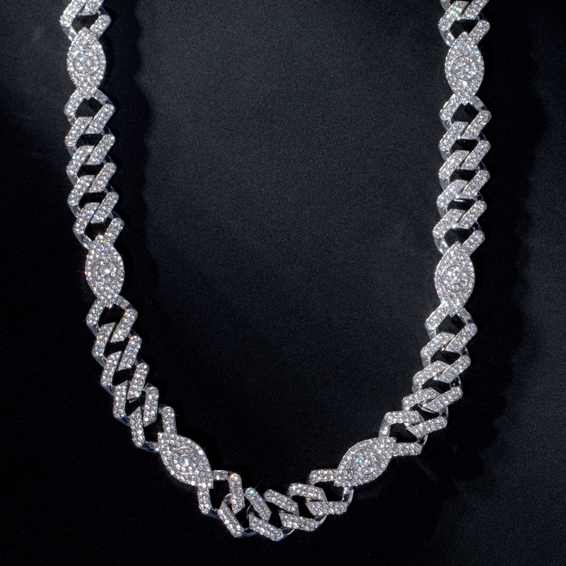 Iced Out Evil Eyes 12mm Cuban Chain Gold With Street Luxury Shine - Image 3