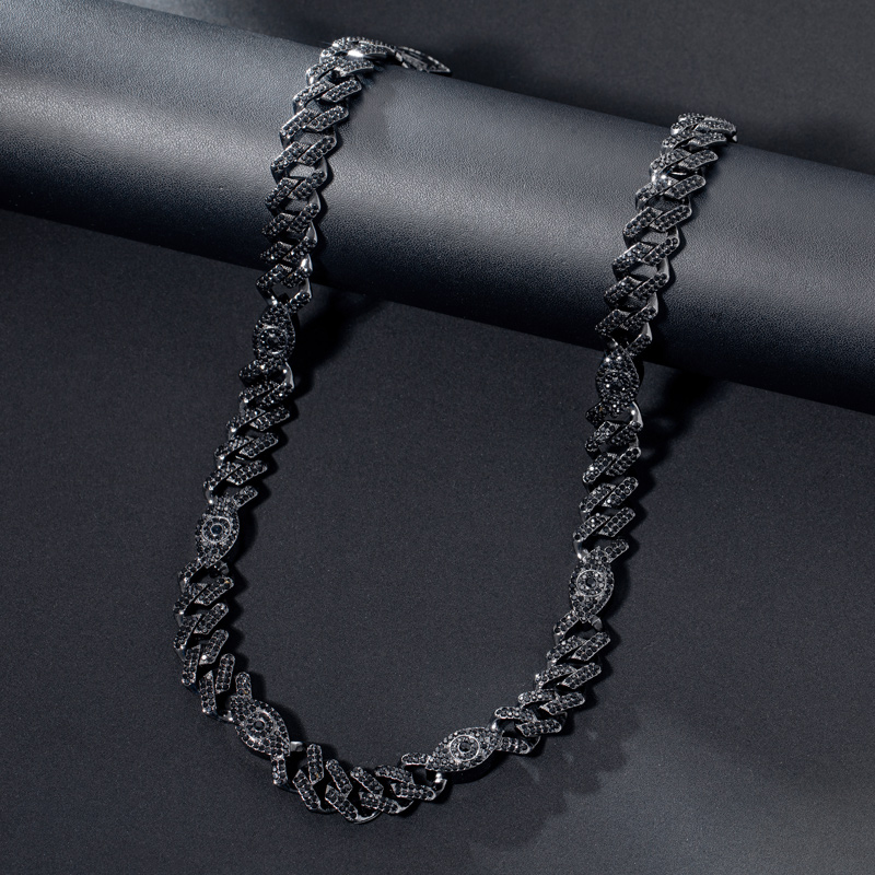 Iced Out Evil Eyes 12mm Cuban Chain Gold With Street Luxury Shine - Image 6