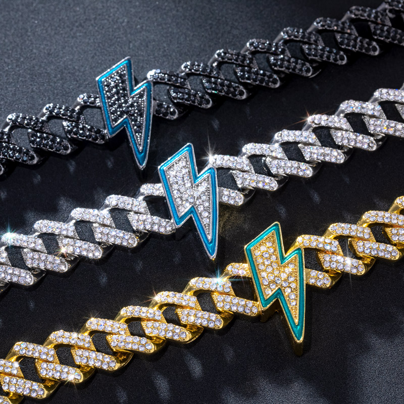 Iced Out Lightning 12mm Cuban Chain Gold With Street Luxury Shine - Image 4