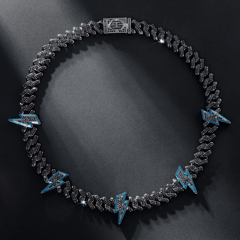 Iced Out Lightning 12mm Cuban Chain Gold With Street Luxury Shine - Image 6