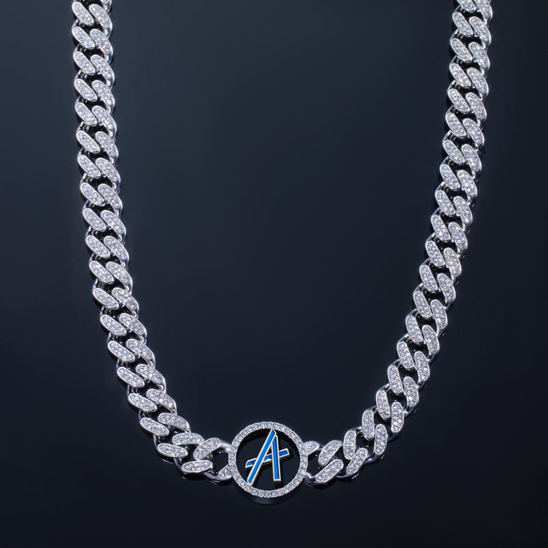 Street Luxury A To Z Initials Letters Iced Out Cuban Chain In White Gold - Image 3
