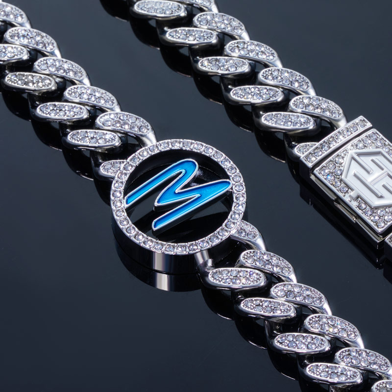 Street Luxury A To Z Initials Letters Iced Out Cuban Chain In White Gold - Image 5