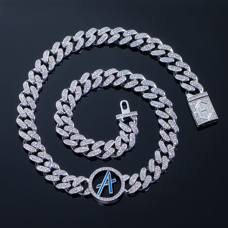Street Luxury A To Z Initials Letters Iced Out Cuban Chain In White Gold - Image 6