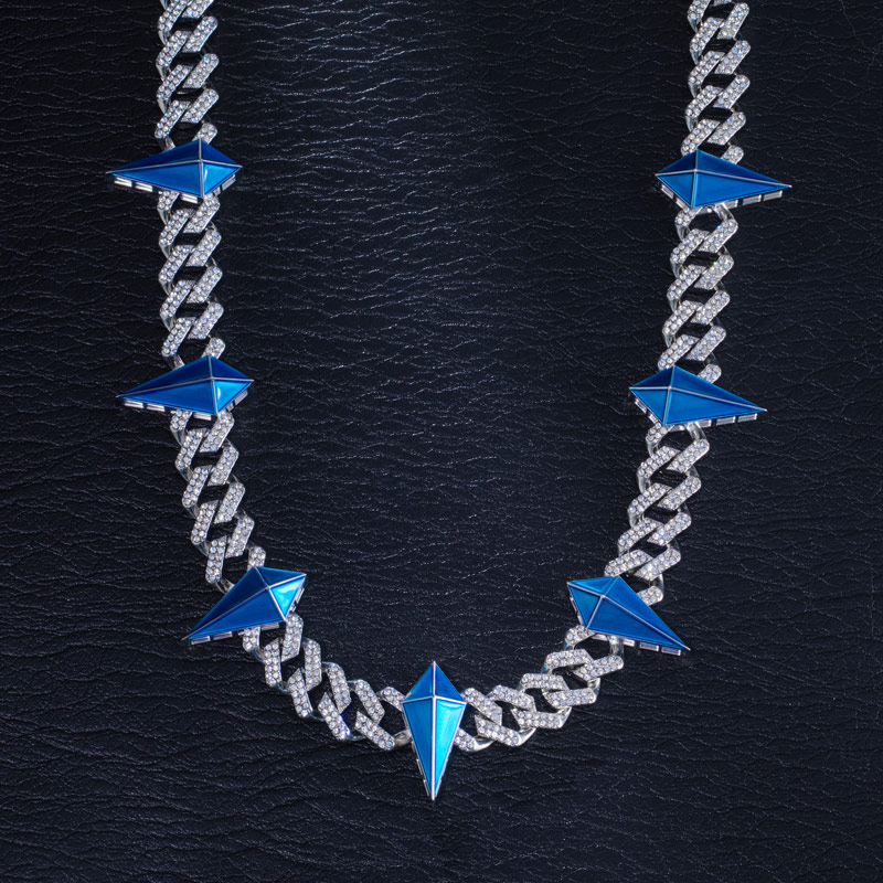 Street Luxury Fight Tooth And Claw Iced Out Cuban Chain In White/black Gold - Image 3