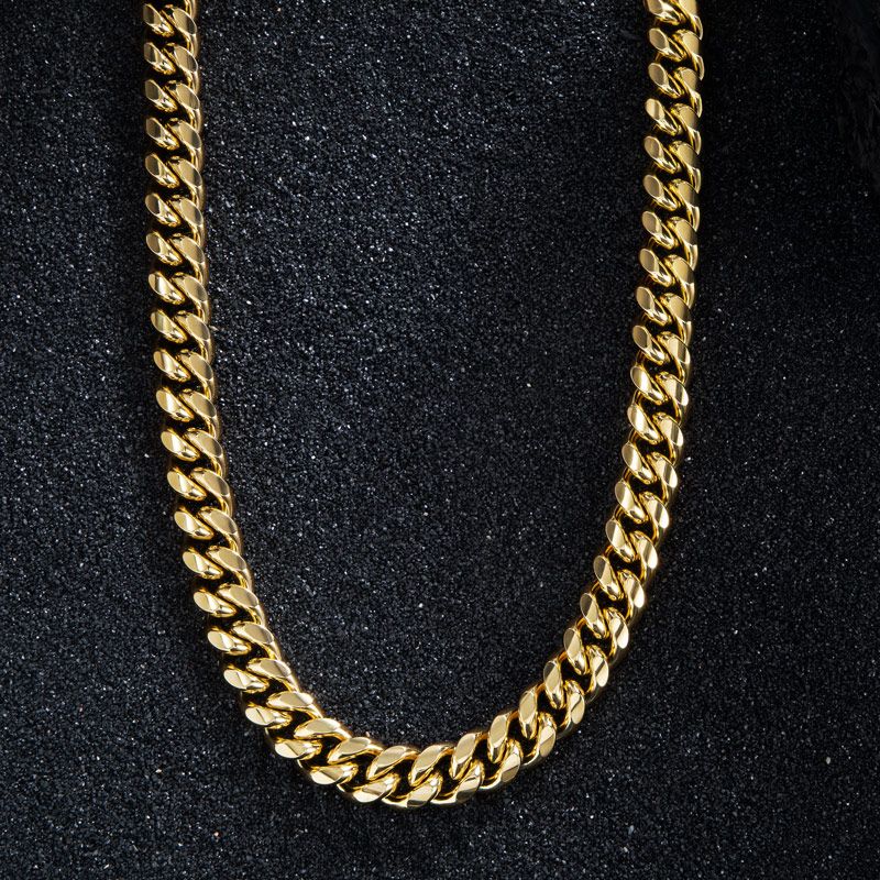 8mm/10mm/12mm/14mm 20 Stainless Steel Micro-paved Spring Buckle Cuban Link - Image 6