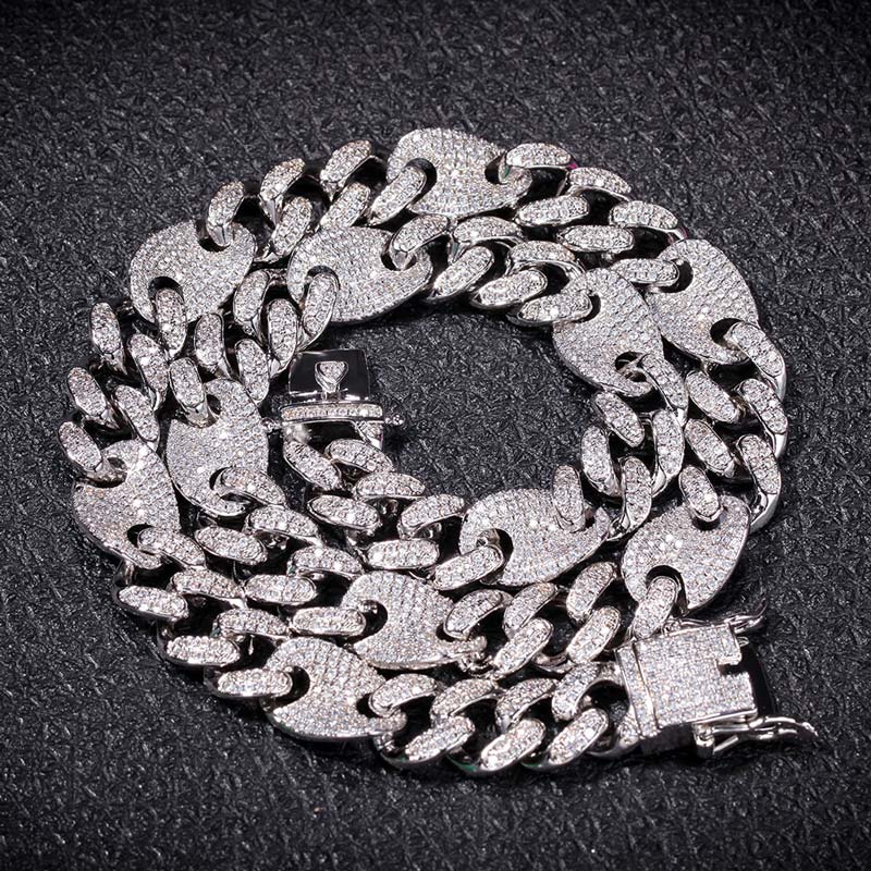 13mm Cuban G-link Chain In White Gold Cuban Chain Shine With Street Luxury - Image 4