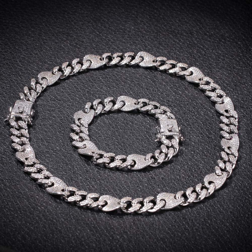 13mm Cuban G-link Chain In White Gold Cuban Chain Shine With Street Luxury - Image 5