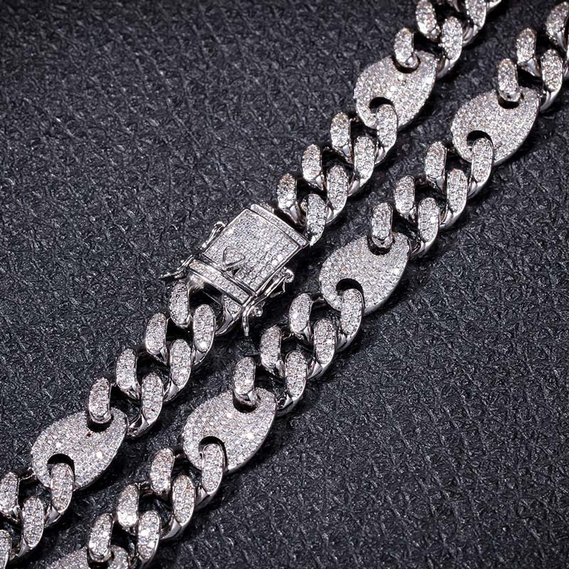 13mm Cuban G-link Chain In White Gold Cuban Chain Shine With Street Luxury - Image 6