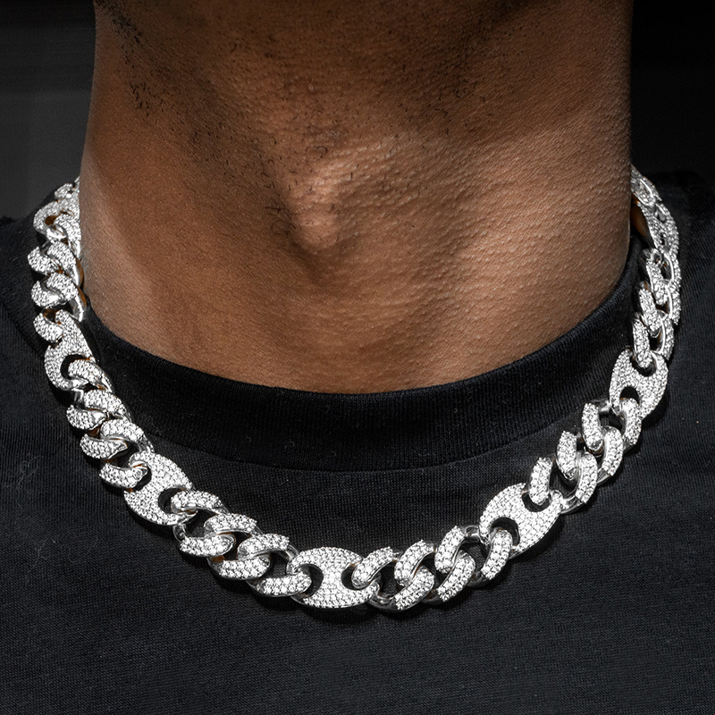 13mm Cuban G-link Chain In White Gold Cuban Chain Shine With Street Luxury