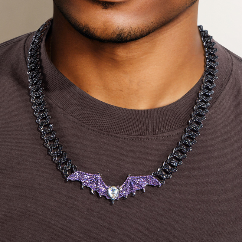 Purple Bat Prong Cuban Chain In Black Gold With Street Luxury Shine - Image 6