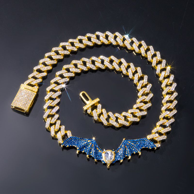 Blue Bat Prong Cuban Chain In Gold Iced Out With Street Luxury Shine - Image 3