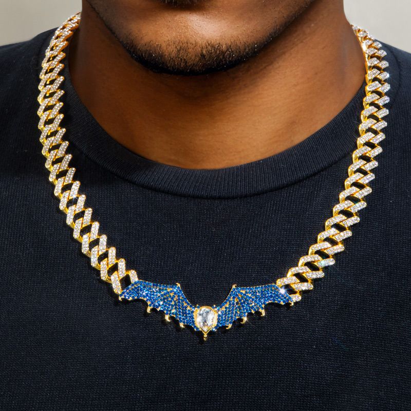 Blue Bat Prong Cuban Chain In Gold Iced Out With Street Luxury Shine - Image 4