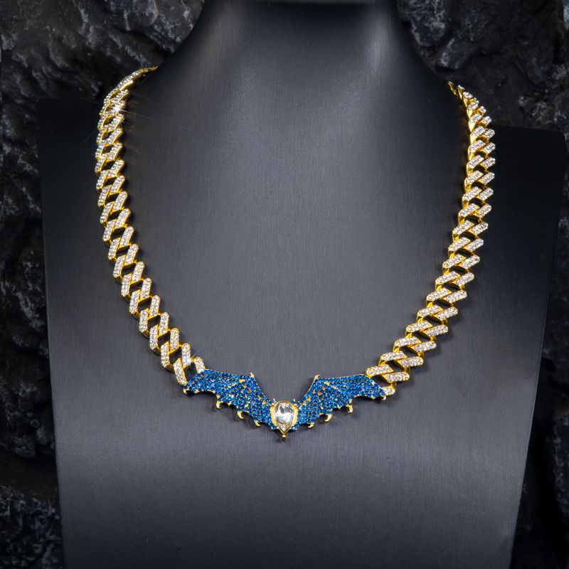 Blue Bat Prong Cuban Chain In Gold Iced Out With Street Luxury Shine - Image 6