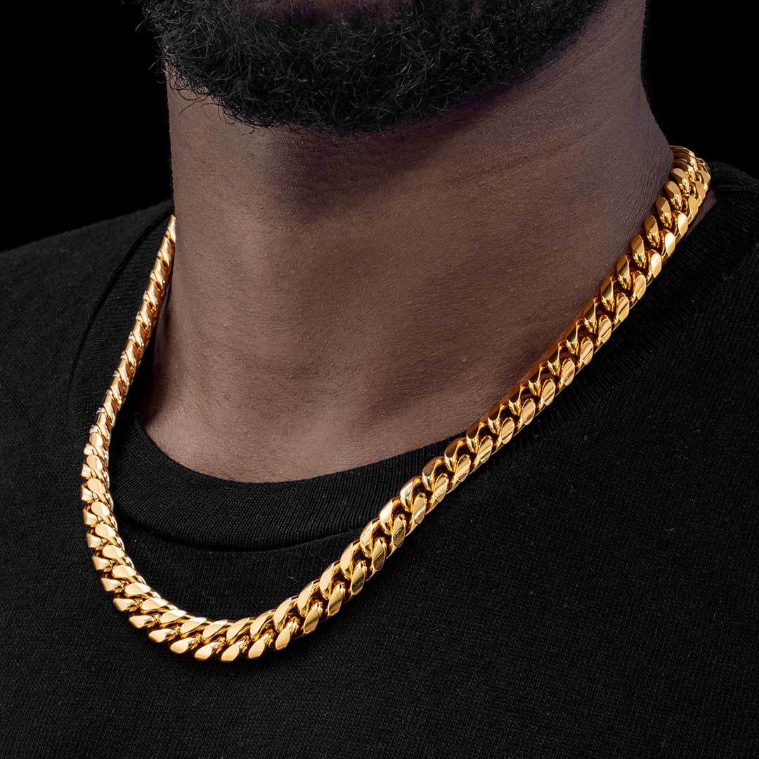14mm Stainless Steel Miami Cuban Chain In Gold With Street Luxury Shine - Image 4