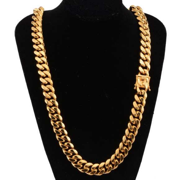 16mm Stainless Steel Cuban Chain In Gold With Street Luxury Shine - Image 3