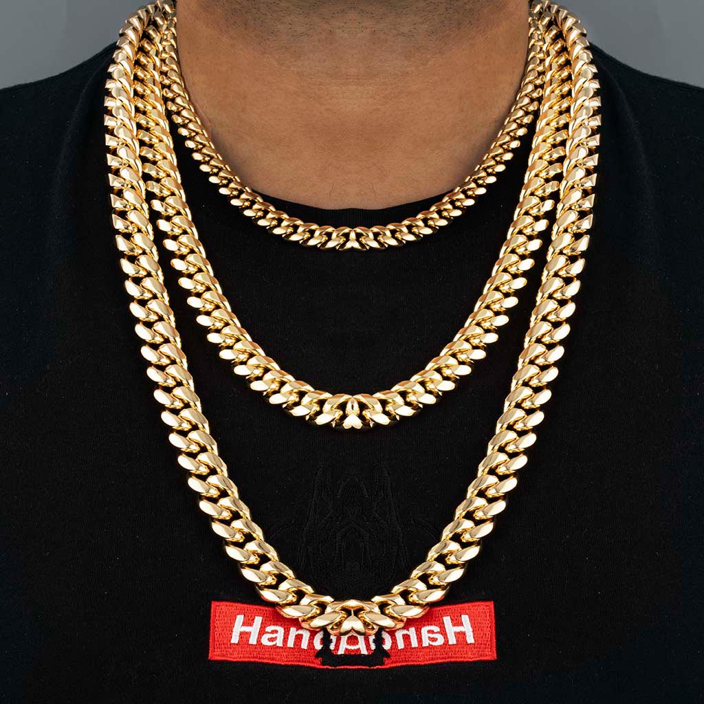 16mm Stainless Steel Cuban Chain In Gold With Street Luxury Shine - Image 5