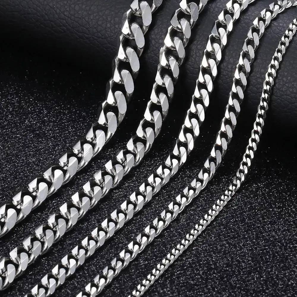 12mm 316l Stainless Steel Cuban Chain Silver With Street Luxury Shine - Image 3