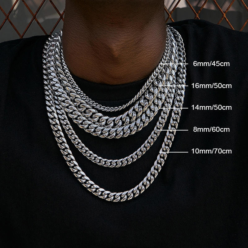16mm 316l Stainless Steel Cuban Link Chain Silver With Street Luxury Shine - Image 3