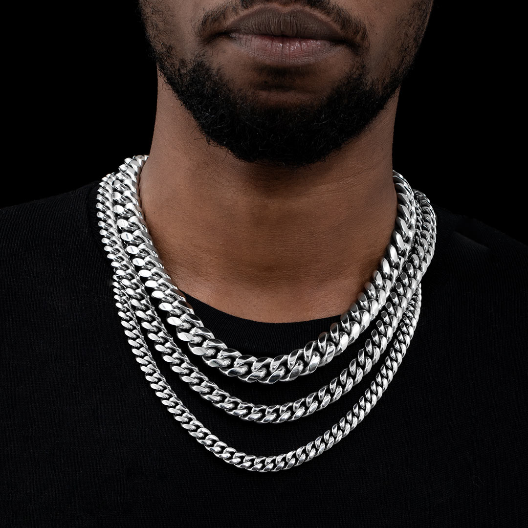 16mm 316l Stainless Steel Cuban Link Chain Silver With Street Luxury Shine - Image 4