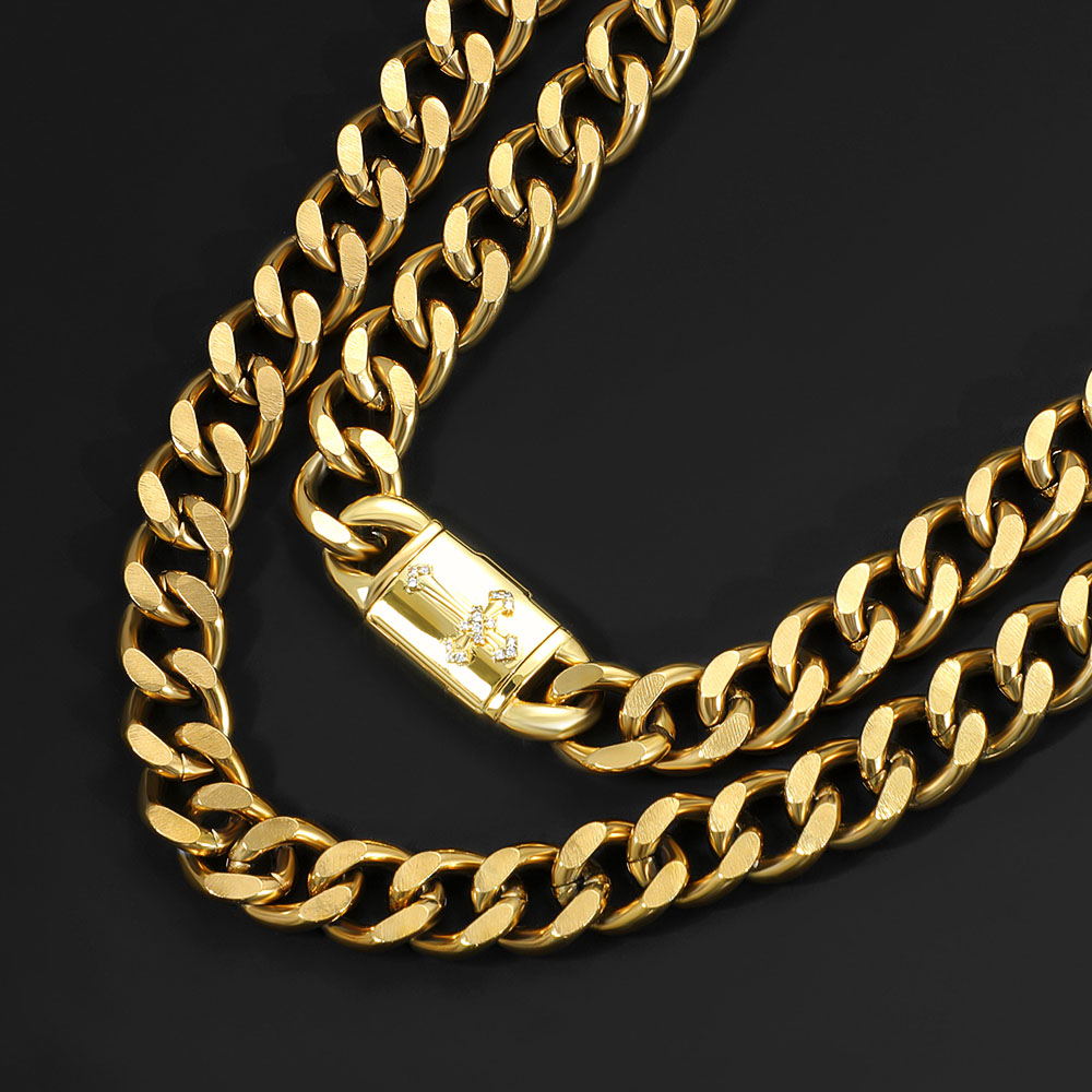 10mm Cross Box Buckle Cuban Chain Gold With Bold Statement Appeal