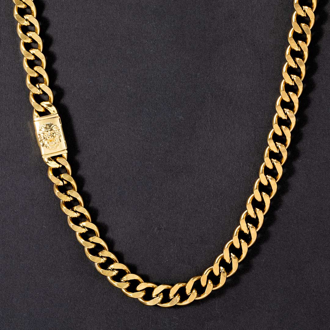 10mm Lion Buckle Cuban Chain Gold With Bold Statement Appeal - Image 3