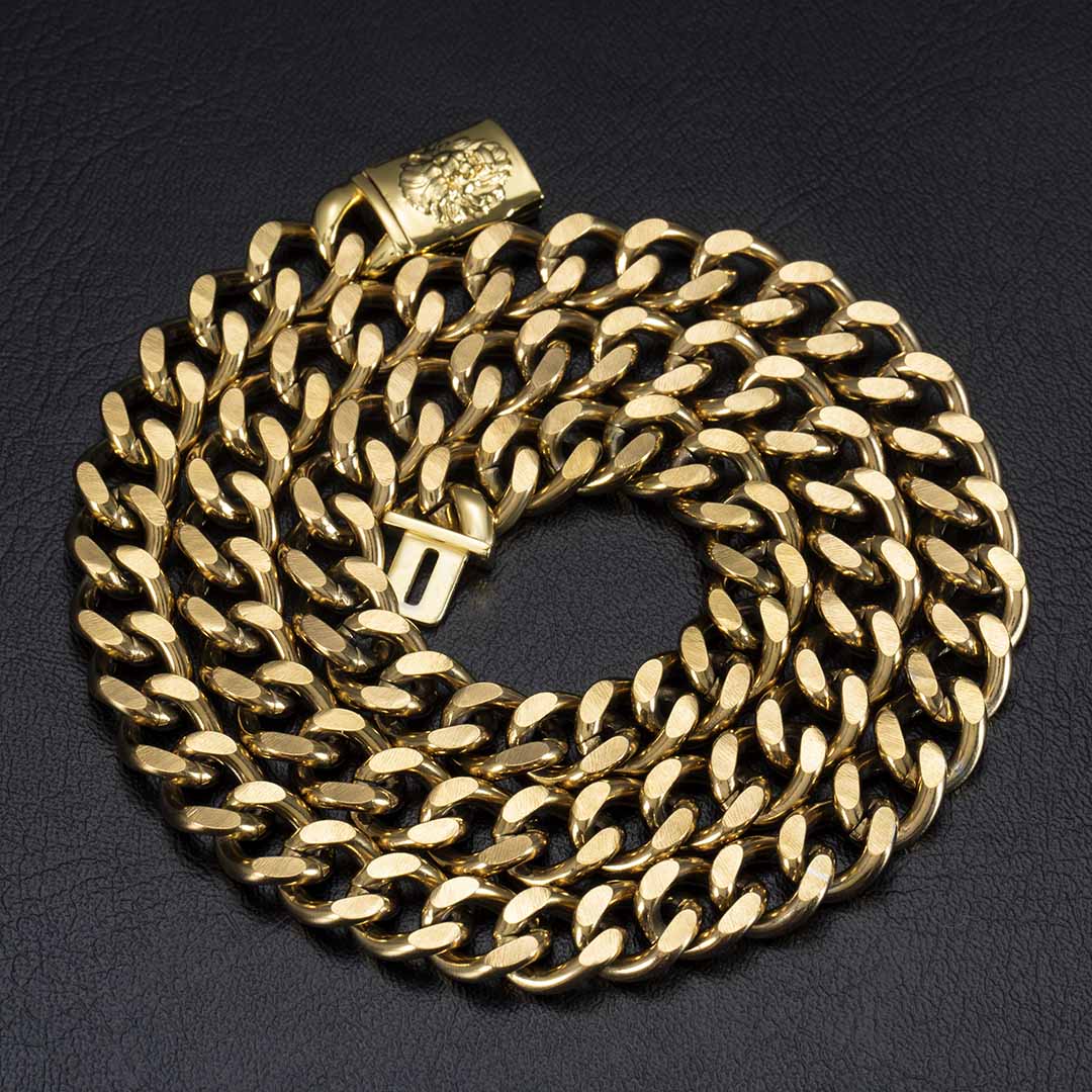 10mm Lion Buckle Cuban Chain Gold With Bold Statement Appeal - Image 4