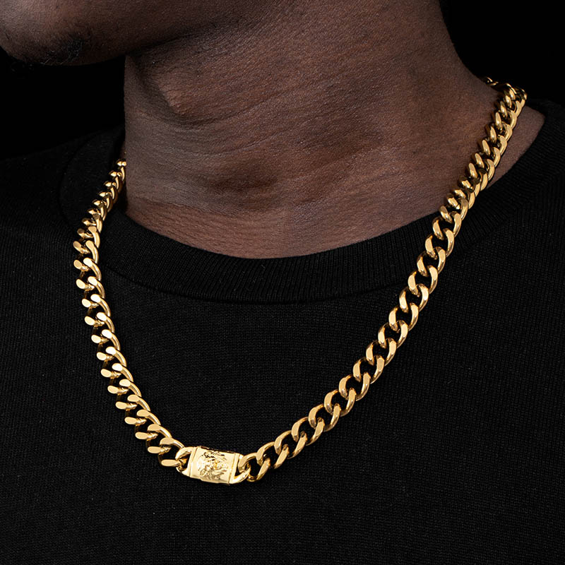10mm Lion Buckle Cuban Chain Gold With Bold Statement Appeal - Image 6