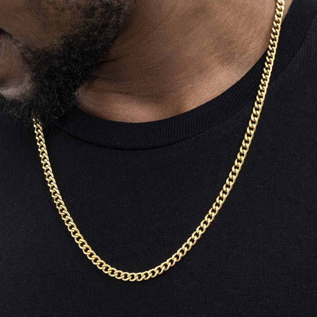 5mm Stainless Steel Cuban Chain In Gold With Street Luxury Shine