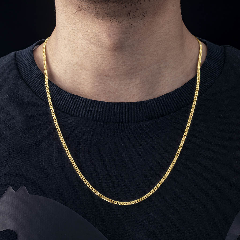 3mm Cuban Chain In Gold Cuban Chain With Bold Statement Appeal