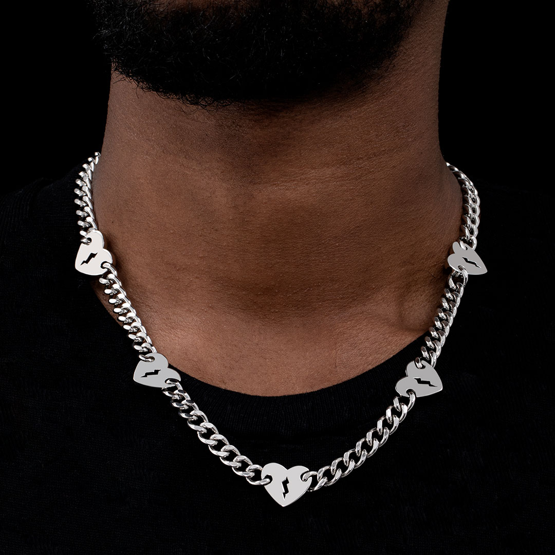 8mm Broken Heart Cuban Chain Gold With Bold Statement Appeal