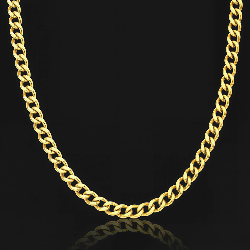 5mm Cuban Link Solid 925 Sterling Silver Chain In Gold Cuban Chain - Image 4