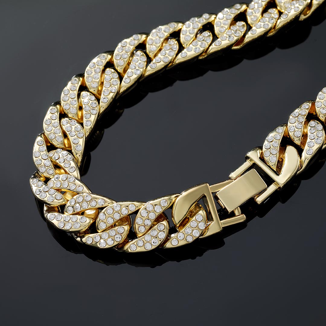 Iced Out 18k Gold 13mm Cuban Chain Made For Street Luxury Energy - Image 3
