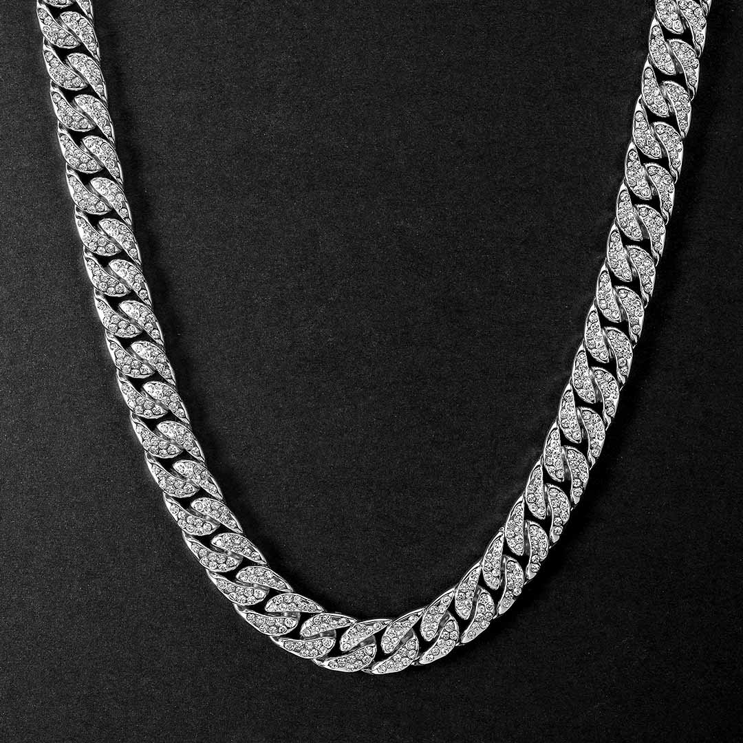 Iced Out 18k White Gold 13mm Cuban Chain With Street Luxury Shine