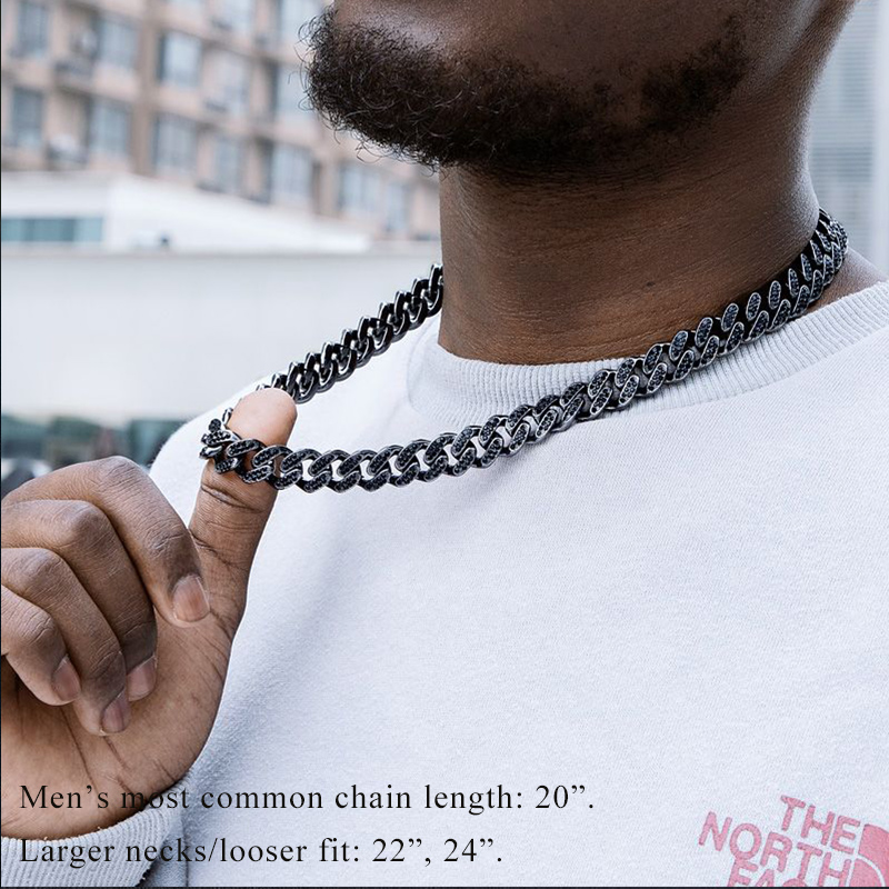 12mm Black Iced Out Miami Cuban Link Chain Gold With Street Luxury Shine - Image 3