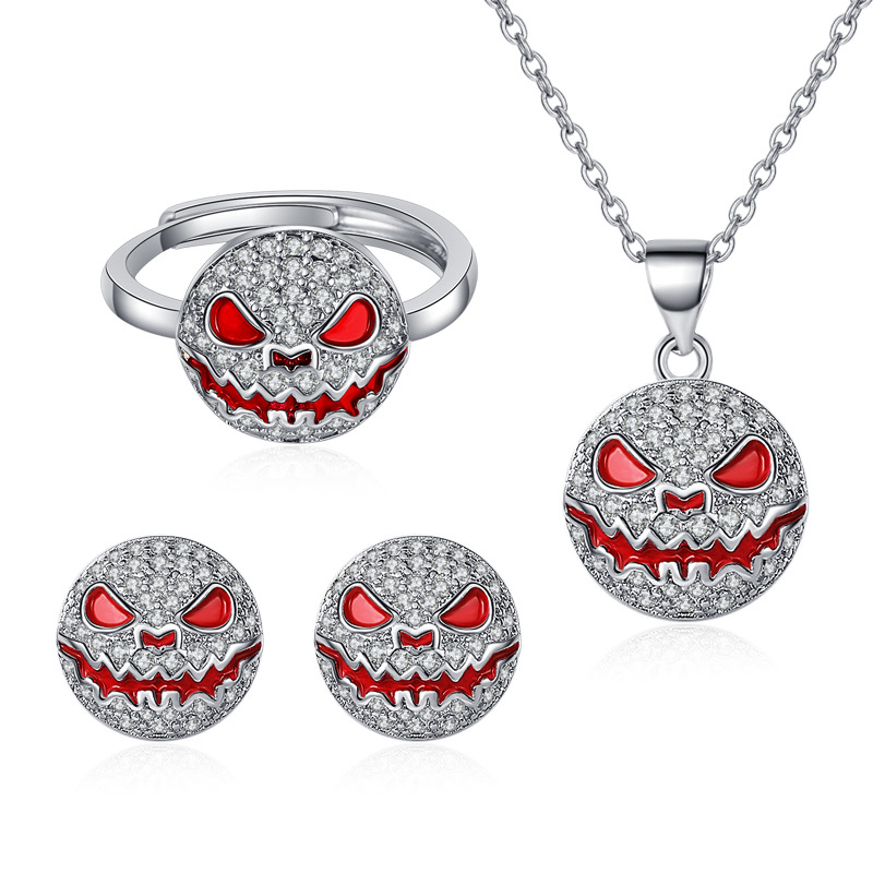 Paved Skull Nightmare Jewerly Set For Hip Hop Jewelry Style