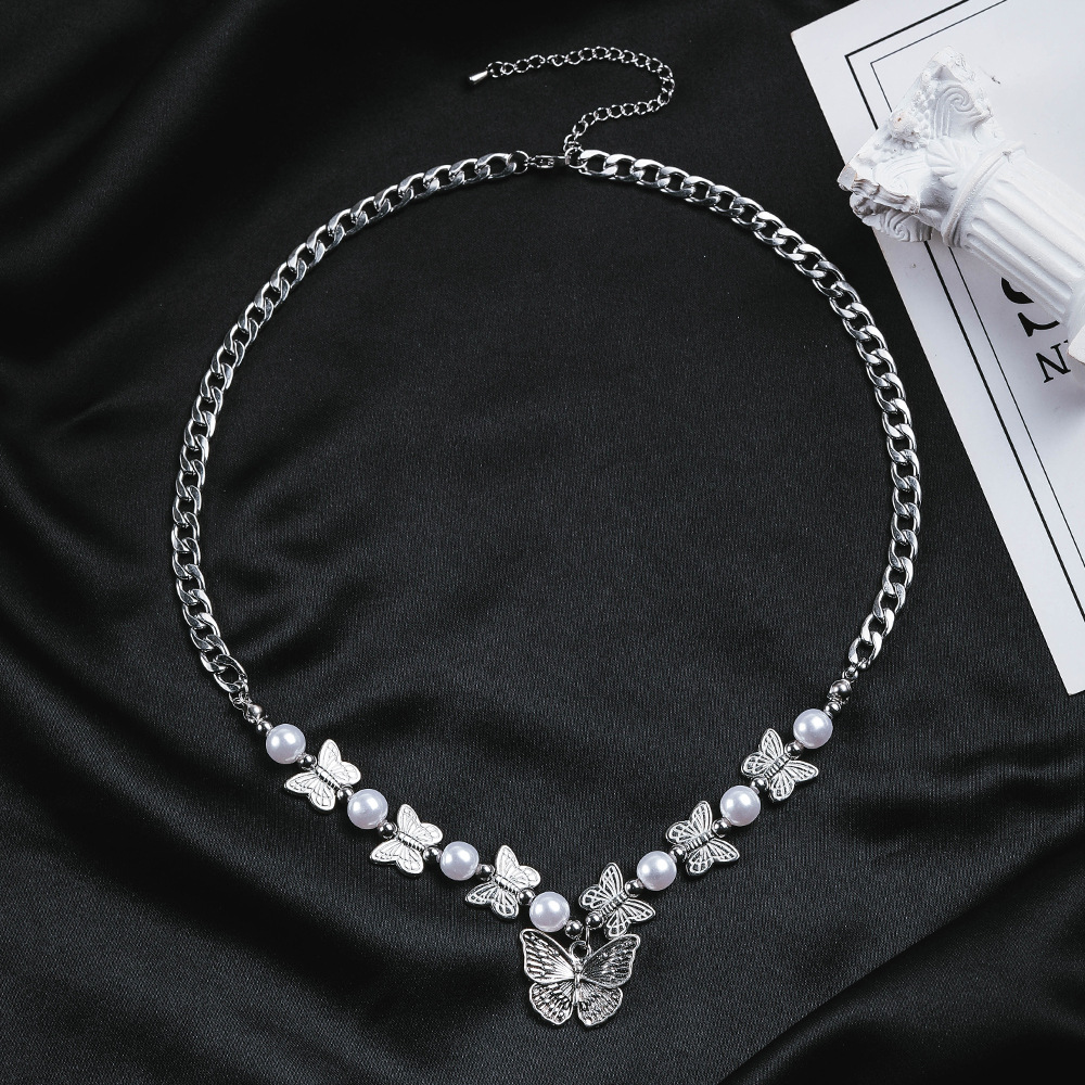 Butterfly Pearl Necklace Bold Statement Style With Street Luxury - Image 4