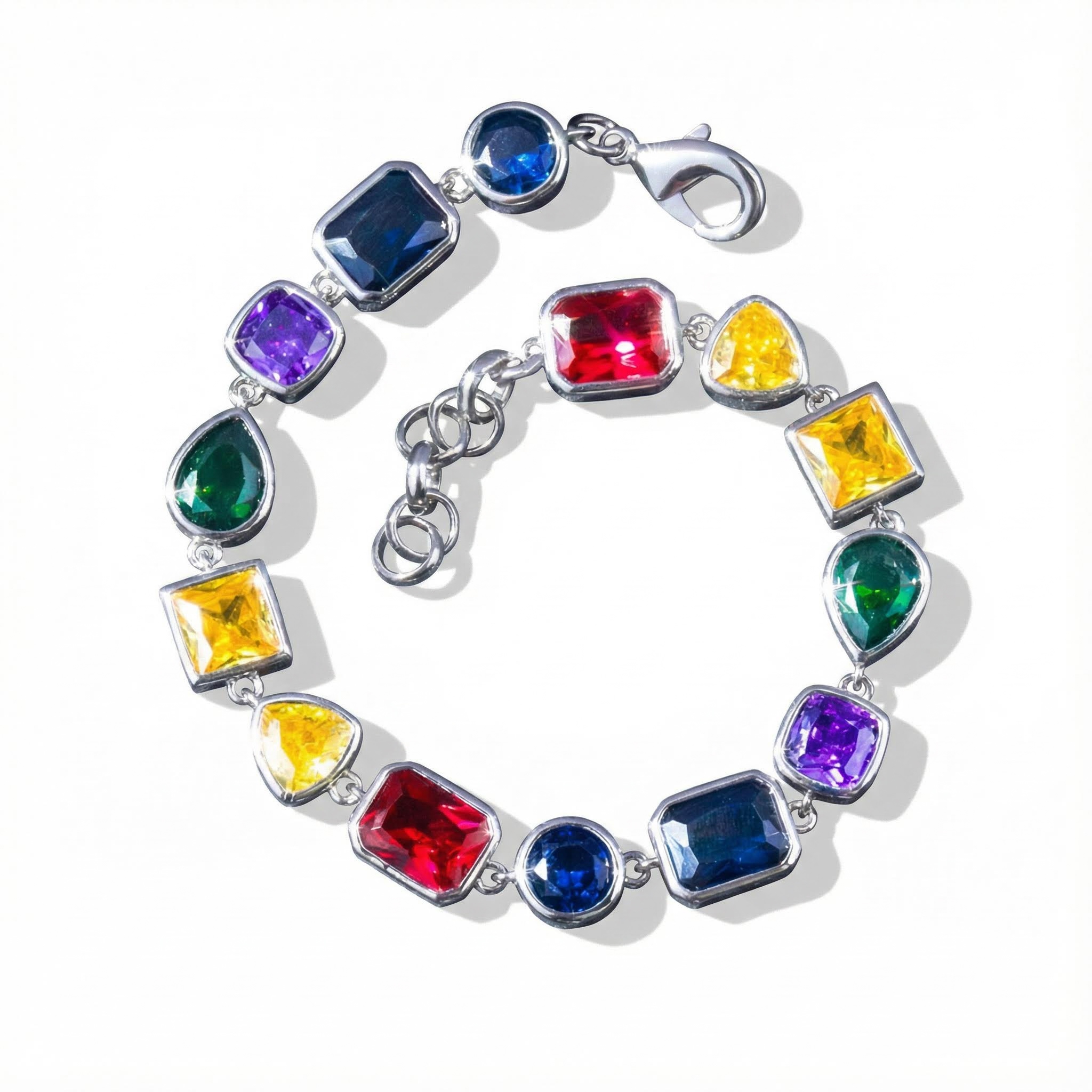 Multicolored And Mixed Shape Diamond Bracelet With Iced Out Shine - Image 3