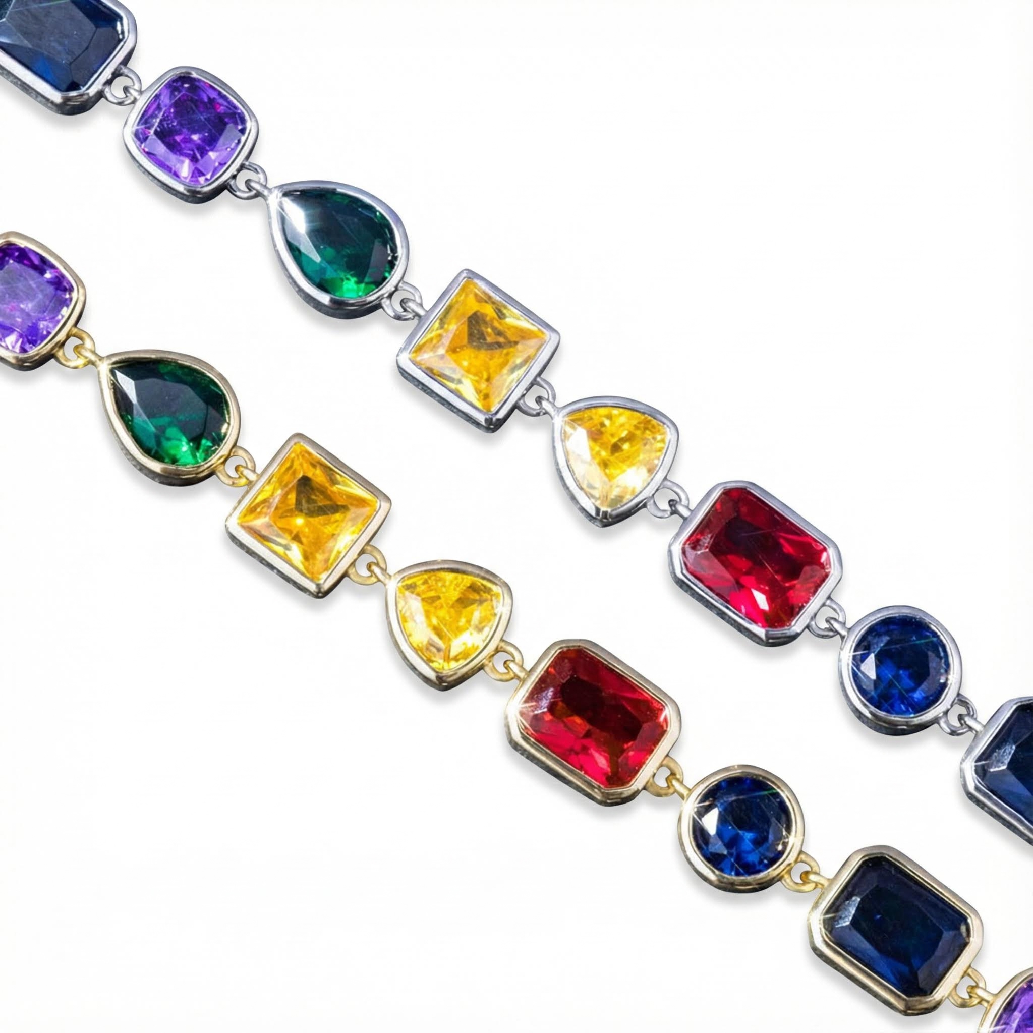 Multicolored And Mixed Shape Diamond Bracelet With Iced Out Shine - Image 5