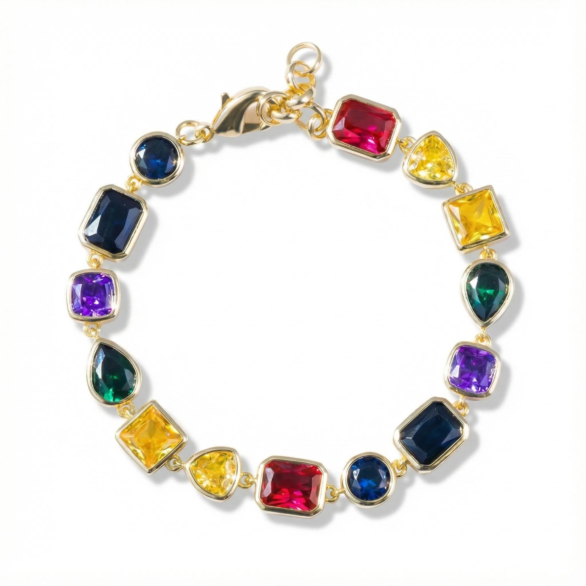 Multicolored And Mixed Shape Diamond Bracelet With Iced Out Shine