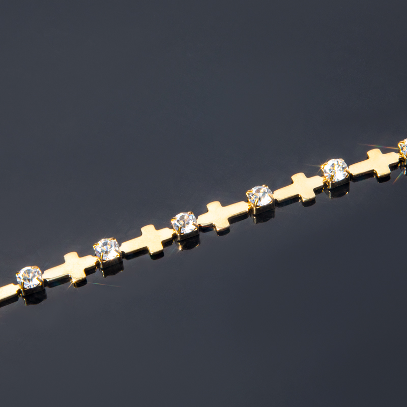 Diamond Cross Bracelet In Gold Iced Out Shine With Street Luxury - Image 6
