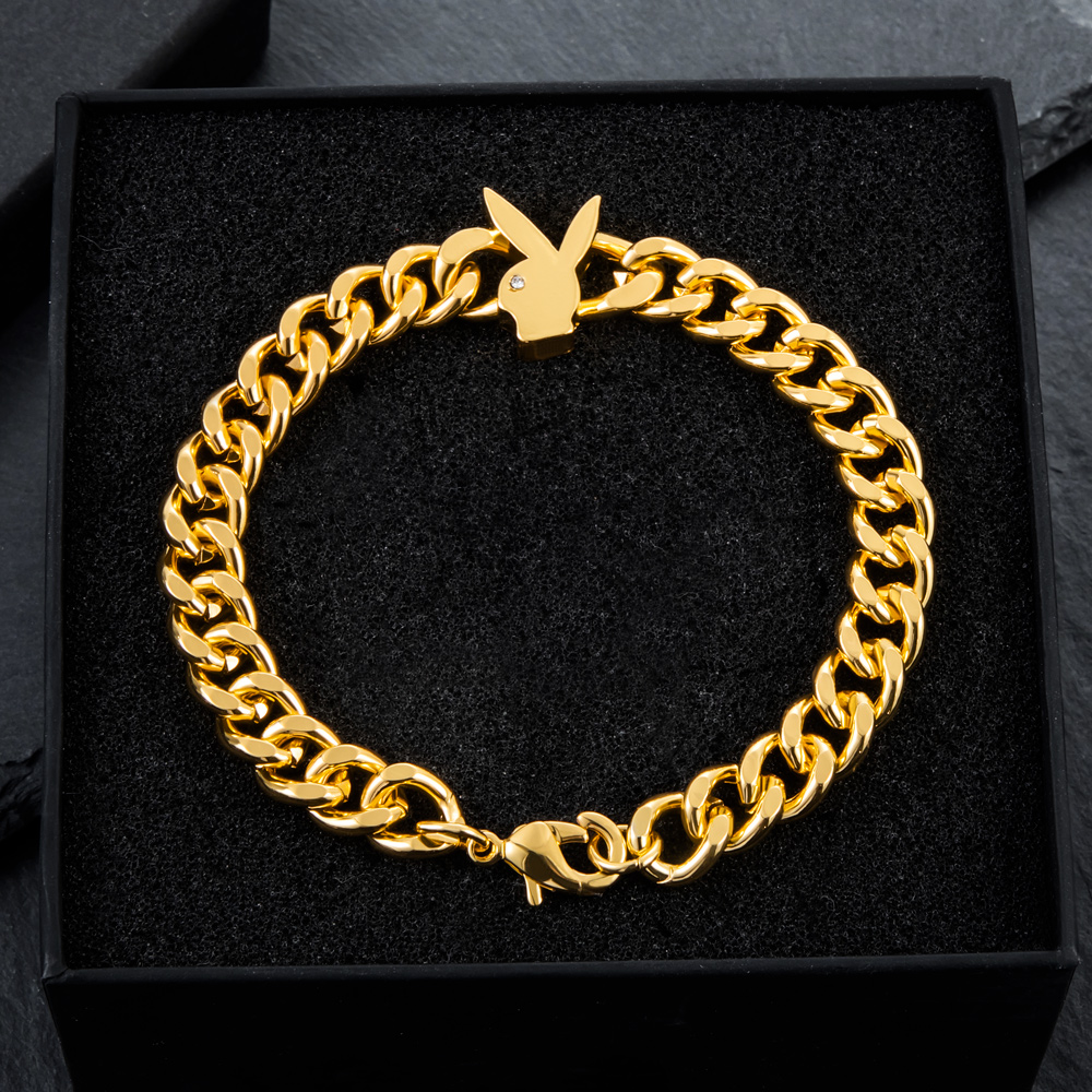 8mm Bunny Heads Cuban Bracelet In Gold Gold Shine With Street Luxury - Image 3