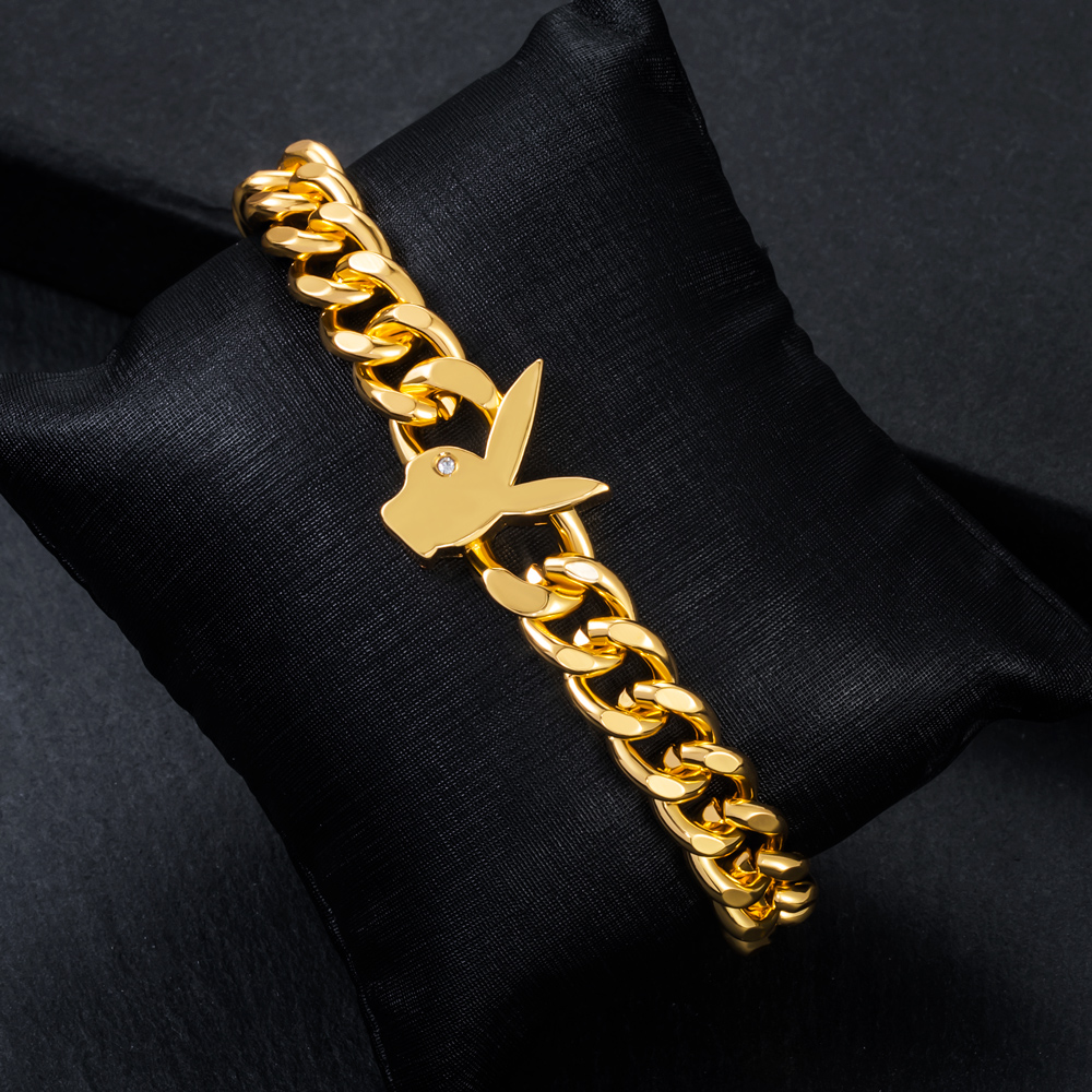 8mm Bunny Heads Cuban Bracelet In Gold Gold Shine With Street Luxury - Image 4