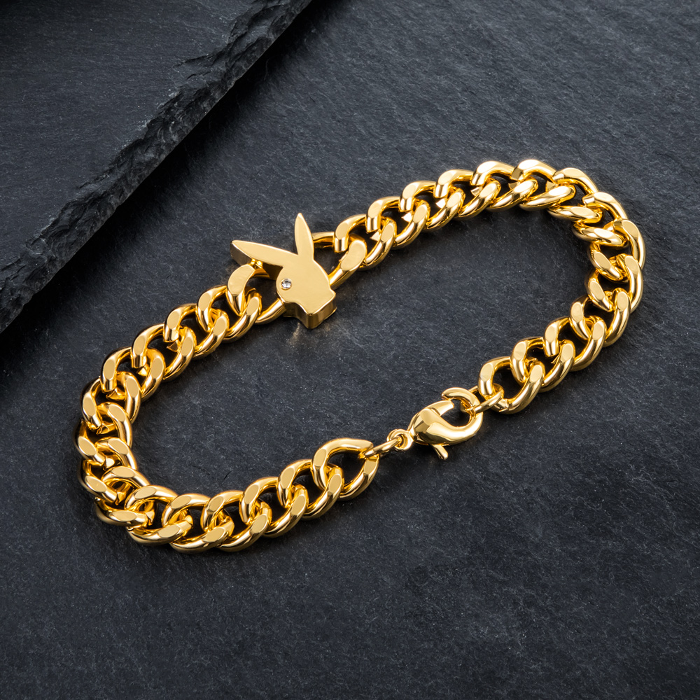 8mm Bunny Heads Cuban Bracelet In Gold Gold Shine With Street Luxury - Image 5