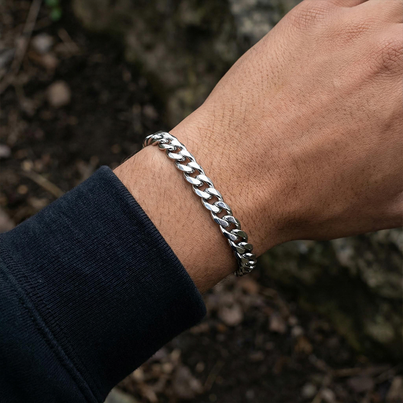5mm/6mm/7mm/8mm/9mm Diamond-cut Cuban Bracelet With Iced Out Shine - Image 3