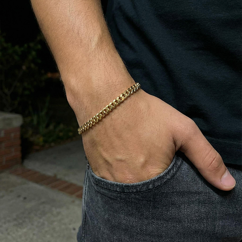 5mm/6mm/7mm/8mm/9mm Diamond-cut Cuban Bracelet With Iced Out Shine - Image 5
