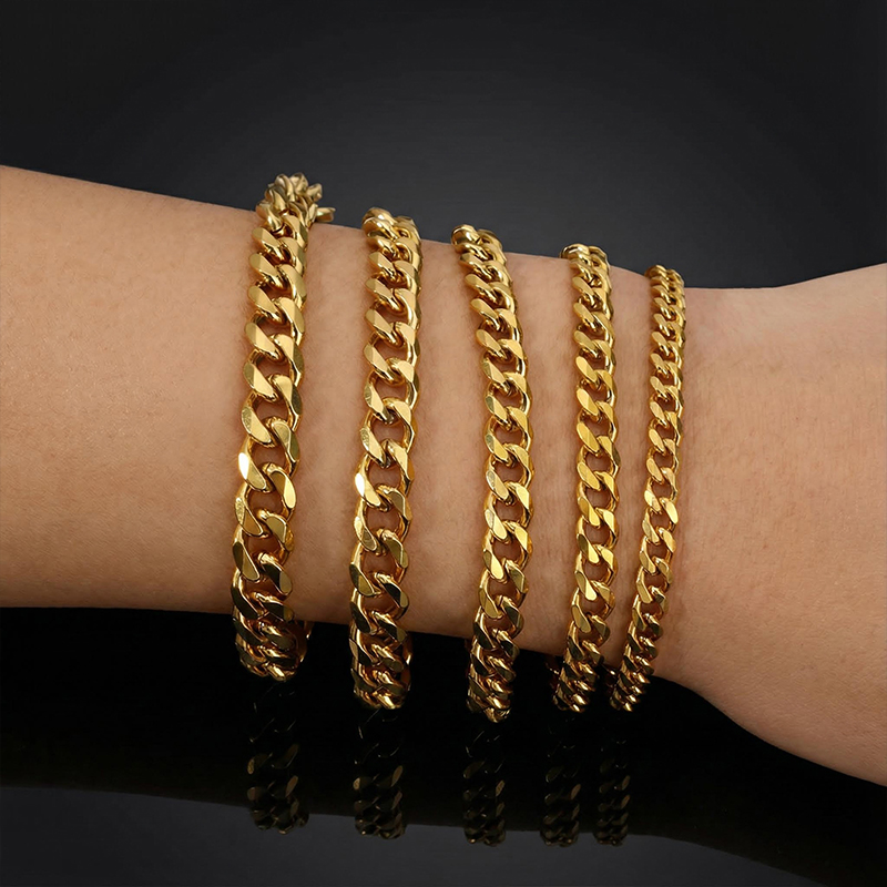 5mm/6mm/7mm/8mm/9mm Diamond-cut Cuban Bracelet With Iced Out Shine - Image 7