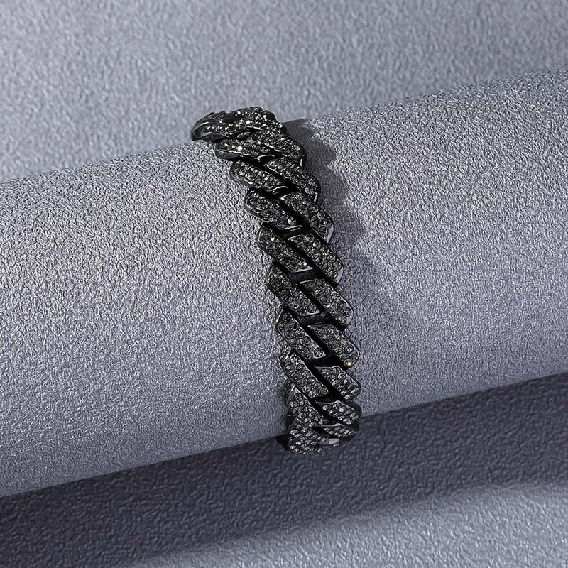 14mm Iced Out Miami Cuban Bracelet In Black Gold With Street Luxury Shine - Image 3
